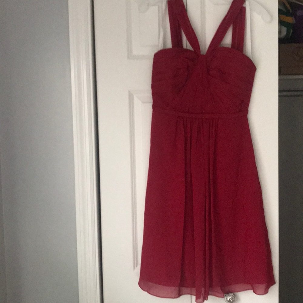Knee length red dress